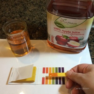 apple juice pH test